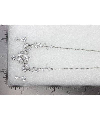 Gorgeous CZ Crystal Floral Necklace Earrings Set Clear $19.64 Jewelry Sets