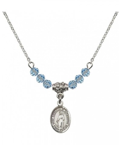 March Birth Month Bead Necklace with Catholic Patron Saint Petite Charm, 18 Inch Saint Catherine of Alexandria $26.60 Necklaces