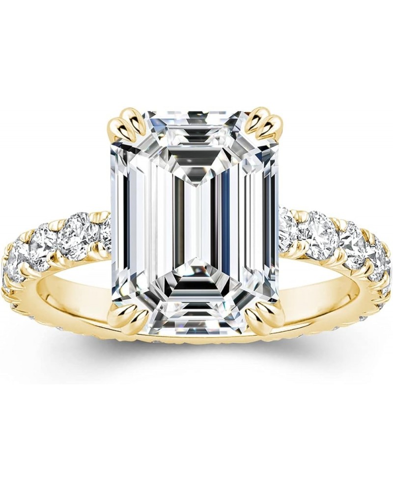 Radiant/Emerald Cut Engagement Ring,Simulated Ring,18K White/Yellow Gold Plated 925 Silver Promise Ring 9.5 Style A $19.80 Rings