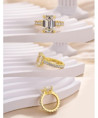 Radiant/Emerald Cut Engagement Ring,Simulated Ring,18K White/Yellow Gold Plated 925 Silver Promise Ring 9.5 Style A $19.80 Rings