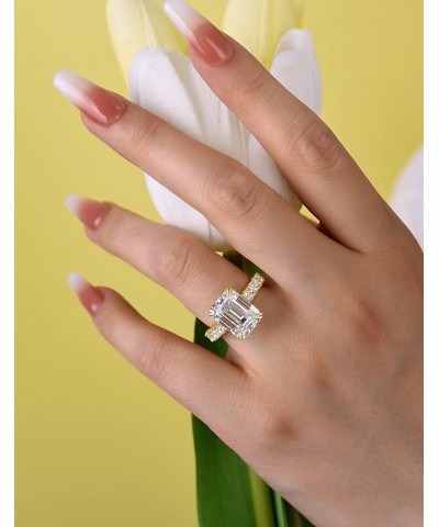 Radiant/Emerald Cut Engagement Ring,Simulated Ring,18K White/Yellow Gold Plated 925 Silver Promise Ring 9.5 Style A $19.80 Rings