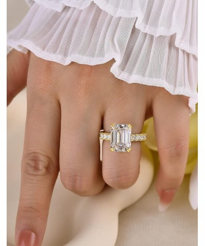 Radiant/Emerald Cut Engagement Ring,Simulated Ring,18K White/Yellow Gold Plated 925 Silver Promise Ring 9.5 Style A $19.80 Rings