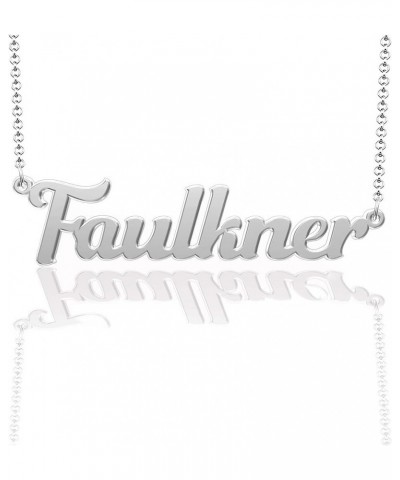 Real Silver Custom Name Necklace Personalized Nameplate Silver Pendant 925 Faulkner $13.33 Necklaces