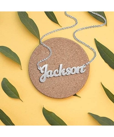 Real Silver Custom Name Necklace Personalized Nameplate Silver Pendant 925 Faulkner $13.33 Necklaces