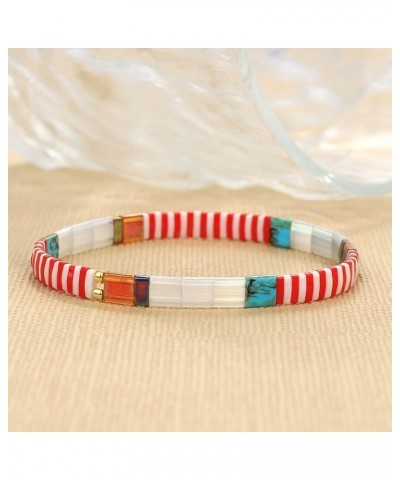 Tila Colorful Stretch Bracelets Crystal Tile with Enameled Friendship Bracelets Handmade Cuffs Jewelry Gift for Women Color-0...