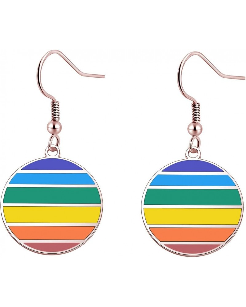 NC Rainbow LGBT Gay Lesbian Pride Stud Earrings Gay Pride LGBT Jewelry Lesbian Rainbow Pierced Stud Earrings Bisexual Pride G...