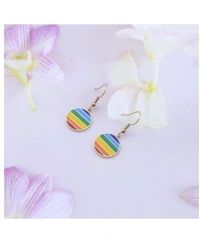 NC Rainbow LGBT Gay Lesbian Pride Stud Earrings Gay Pride LGBT Jewelry Lesbian Rainbow Pierced Stud Earrings Bisexual Pride G...