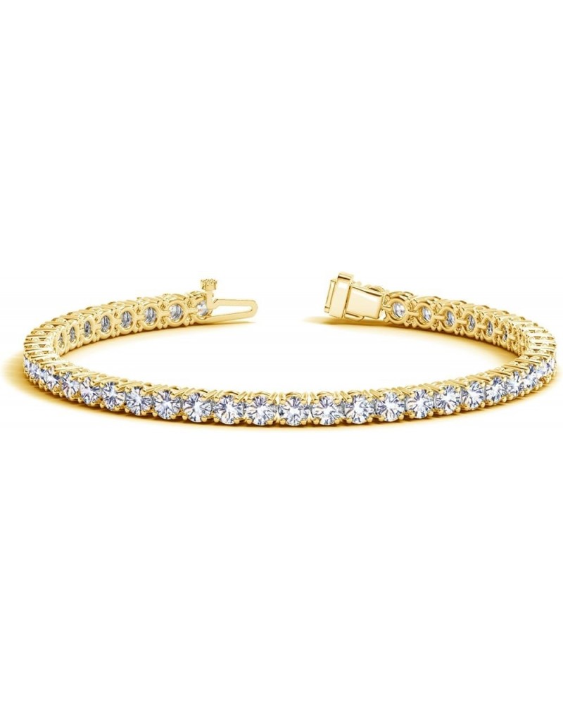 5 to 20 Carat LAB GROWN Classic Diamond Tennis Bracelet 4 Prong Luxury Collection (D-E Color, VS1-VS2 Clarity) Yellow Gold 7....