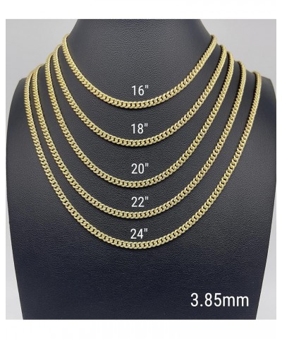 14K Gold Miami Cuban Link Chain Men - 1.85mm 2.15mm 2.85mm 3.85mm 4.4mm 5.35mm Diamond Cut Thick Cuban Curb Chain - Yellow Re...