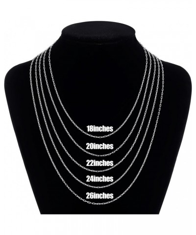 925 Sterling Silver Paperclip Necklace for Women, 1.3MM 1.5MM 1.8MM 2.0MM Width 16" 18" 20" 22" 24" Length with 2" Extension ...