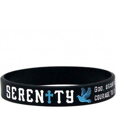 LF Mens Womens Serenity Prayer Bracelet Bible Verse Silicone Wristband Bracelet Rubber Bible Prayer Cuff Bracelets Christian ...