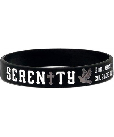 LF Mens Womens Serenity Prayer Bracelet Bible Verse Silicone Wristband Bracelet Rubber Bible Prayer Cuff Bracelets Christian ...