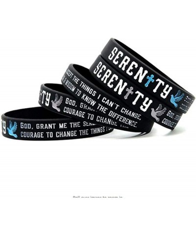 LF Mens Womens Serenity Prayer Bracelet Bible Verse Silicone Wristband Bracelet Rubber Bible Prayer Cuff Bracelets Christian ...