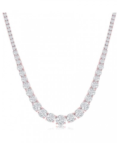 Tennis Necklaces for Women – Luxurious Cubic Zirconia Necklace – Graduated Tennis Necklace with Round CZ Stones – Elegant and...