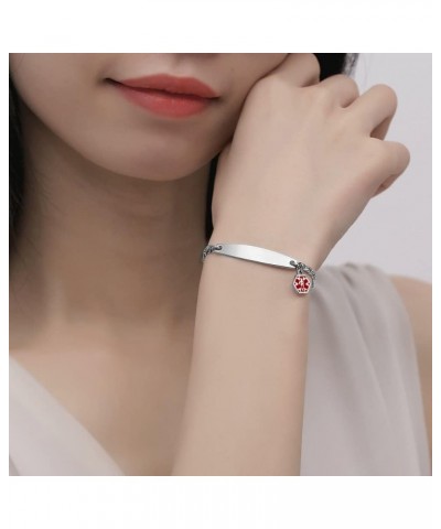 Medical id bracelets for women 7-8.5 inch Fashion Rose gold Medical alert ID bracelets Silver coumadin $14.49 Bracelets