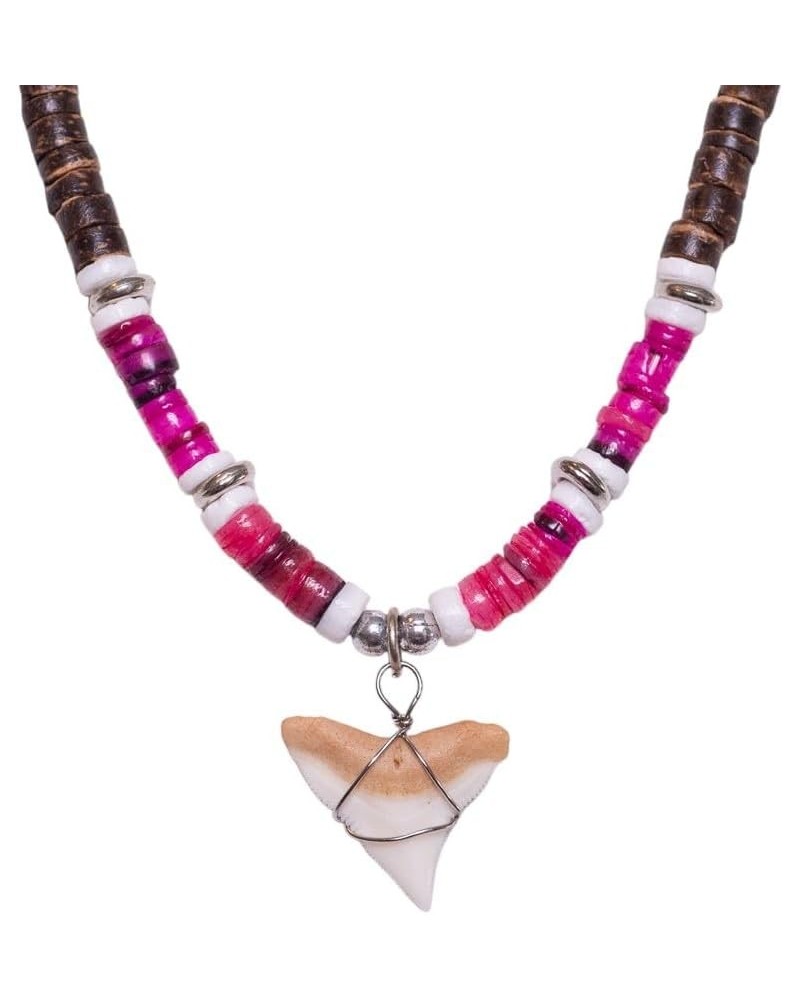 Shark Tooth on Coconut Shell Beads Necklace (18" 2U) BN FP $10.04 Necklaces