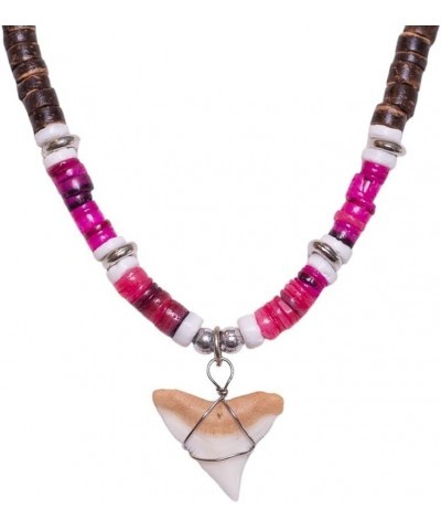 Shark Tooth on Coconut Shell Beads Necklace (18" 2U) BN FP $10.04 Necklaces