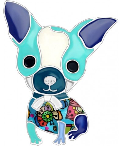 Enamel Cartoon Chihuahua Booch Pins for Women Badges Clothing Bags Jewelry Gift Blue $8.54 Brooches & Pins