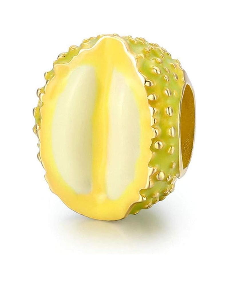 925 Sterling Silver Strawberry Charm Durian Charm Fruit Charm Apple Charm Birthday Charm for Pandora Charm Bracelet Durian $1...