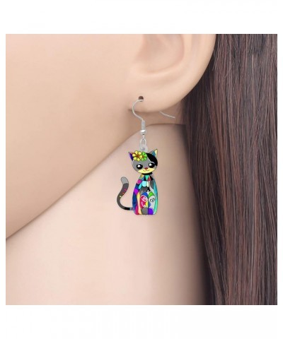 Acrylic Drop Dangle Sweet Cat Earrings Jewelry For Women Girls Kids Gift Charms accessories Gray $7.53 Earrings