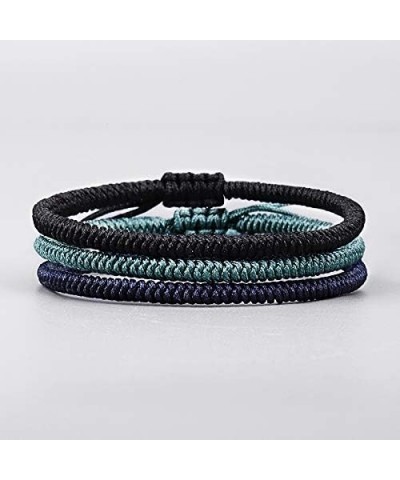 Handmade Weave Tibetan Buddhist Woven Knots Bracelets Mens Womens Lucky Red String Bracelets for Protection Jewelry blue $7.9...