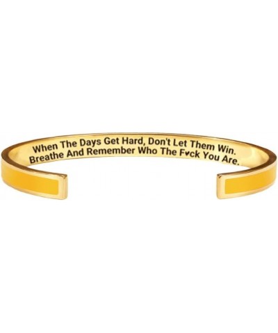 Remember Who The F**k You Are Motivational Color Bangle,Handmadet Engraved Fashion Inspirational Cuff Bracelets,Engraved Moti...