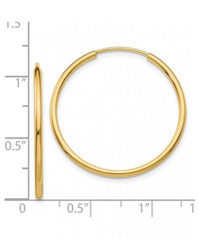 14K Yellow Gold Continuous Endless Hoop Earrings, (1.5mm Tube) 28mm $39.98 Earrings