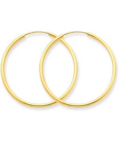 14K Yellow Gold Continuous Endless Hoop Earrings, (1.5mm Tube) 28mm $39.98 Earrings