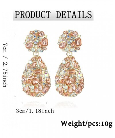 9 Colors Rhinestone Statement Earrings Big Teardrop Costume Earrings Formal Crystal Chandelier Drop Dangle Earrings for Women...