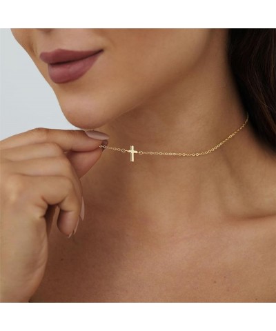 Cross Necklace for Women | 14K Gold & Silver Plated Cross Pendant Necklace Trendy Cross Pendant Chain Necklace Minimalist Dai...