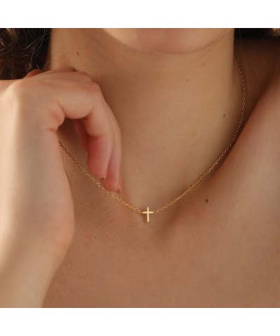 Cross Necklace for Women | 14K Gold & Silver Plated Cross Pendant Necklace Trendy Cross Pendant Chain Necklace Minimalist Dai...