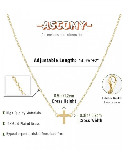 Cross Necklace for Women | 14K Gold & Silver Plated Cross Pendant Necklace Trendy Cross Pendant Chain Necklace Minimalist Dai...