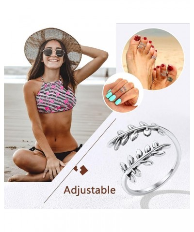 Sterling Silver Toe Rings for Women Teen Girls, Adjustable Summer Toe Jewelry with Delicate Gift Packaging 02. Leaf $7.27 Bod...