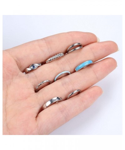 FUNRUN JEWELRY 8PCS Belly Button Ring Surgical Steel 14G Clicker Belly Rings for Women Opal Evil Eye Belly Button Piercing Si...