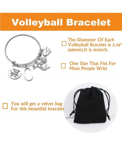 Inspirational Volleyball Charm Bangle Bracelet Jewelry For Volleyball Players Follow Your Dream Volleyball Jewelry For Girls ...