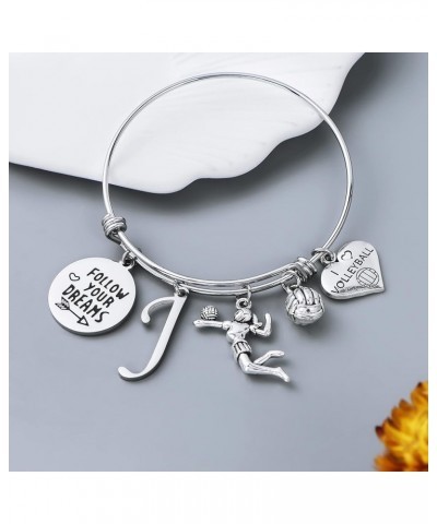 Inspirational Volleyball Charm Bangle Bracelet Jewelry For Volleyball Players Follow Your Dream Volleyball Jewelry For Girls ...