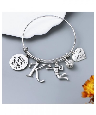 Inspirational Volleyball Charm Bangle Bracelet Jewelry For Volleyball Players Follow Your Dream Volleyball Jewelry For Girls ...