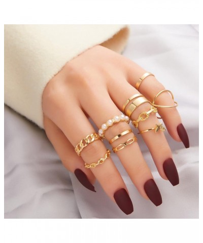 10PCS Bohemian Retro Vintage Crystal Joint Knuckle Ring Sets Finger Rings Gold Style 2 $8.35 Rings