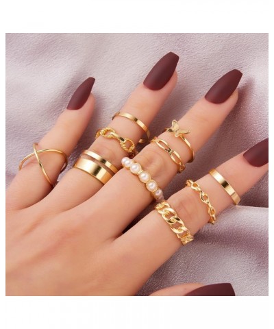 10PCS Bohemian Retro Vintage Crystal Joint Knuckle Ring Sets Finger Rings Gold Style 2 $8.35 Rings