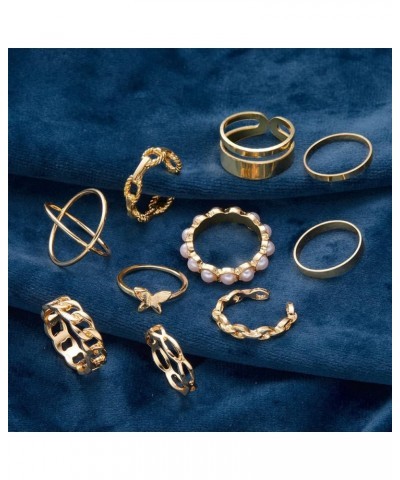 10PCS Bohemian Retro Vintage Crystal Joint Knuckle Ring Sets Finger Rings Gold Style 2 $8.35 Rings