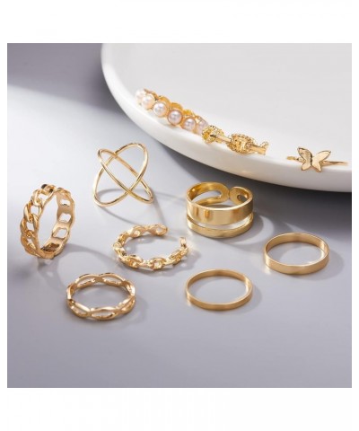 10PCS Bohemian Retro Vintage Crystal Joint Knuckle Ring Sets Finger Rings Gold Style 2 $8.35 Rings