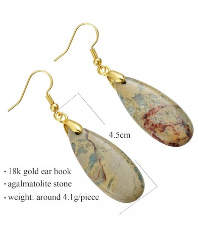 Women Natural Stone Earrings Unique Healing Gemstone Energy Hypoallergenic Lightweight Dangle Drop Earrings Multiple Styles E...