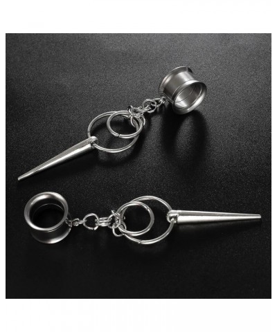 1 pair ear weights DIY Dangle Ear Plugs Tunnels Daily 316 Stainless Steel Ear Gauges Expander Stretcher Piercing Body Silver ...