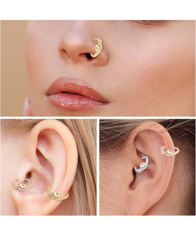 16G Cartilage Earring Hoop 316L Surgical Steel Daith Helix Conch Earrings Tragus Rook Earrings CZ Opal Septum Jewelry Seamles...