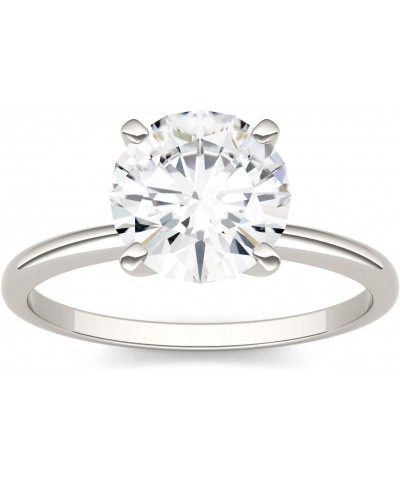 Created Moissanite 8mm Round Cut Engagement Ring for Women | 1.9 cttw DEW | Lab Grown | Solid 14K White Gold with Rhodium $32...