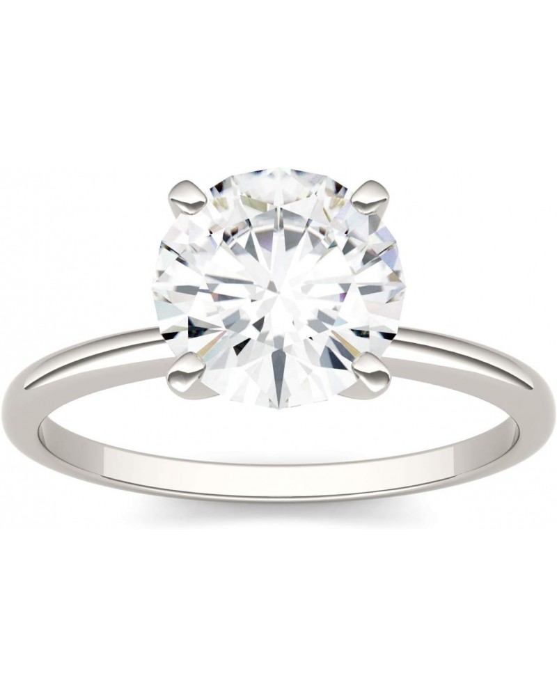 Created Moissanite 8mm Round Cut Engagement Ring for Women | 1.9 cttw DEW | Lab Grown | Solid 14K White Gold with Rhodium $32...