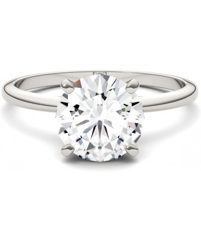 Created Moissanite 8mm Round Cut Engagement Ring for Women | 1.9 cttw DEW | Lab Grown | Solid 14K White Gold with Rhodium $32...