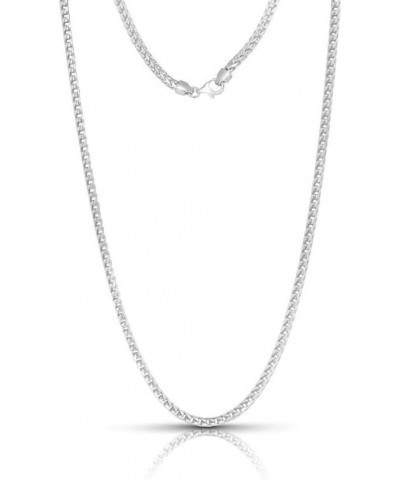 .925 Rhodium Plated Sterling Silver 1mm, 1.5mm, 2mm, 3mm or 3.5mm Franco Chain Necklace 16.0 Inches 2mm $18.28 Necklaces