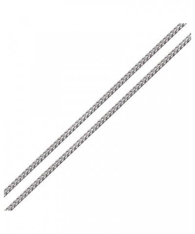 .925 Rhodium Plated Sterling Silver 1mm, 1.5mm, 2mm, 3mm or 3.5mm Franco Chain Necklace 16.0 Inches 2mm $18.28 Necklaces