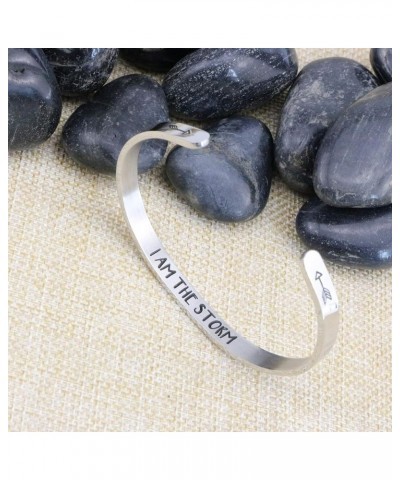 Hand Stamped Bracelet Cuff Bangle for Women Wake Up Kick Ass Repeat Stainless Steel Feminist Jewelry I am the storm $8.38 Bra...